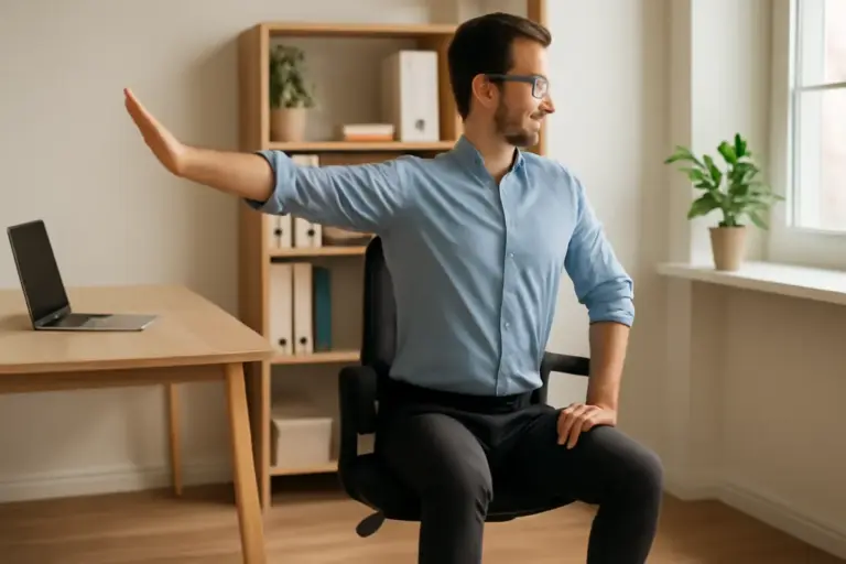 Programma fitness per chi passa molte ore seduto: i movimenti indispensabili per la postura